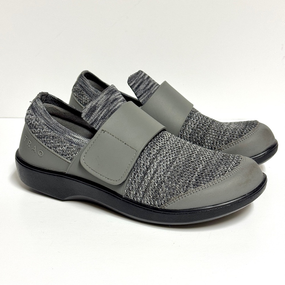 TRAQ by Alegria Womens 37 Qwik Sport Rocker Charcoal Gray Fabric Comfort Shoes